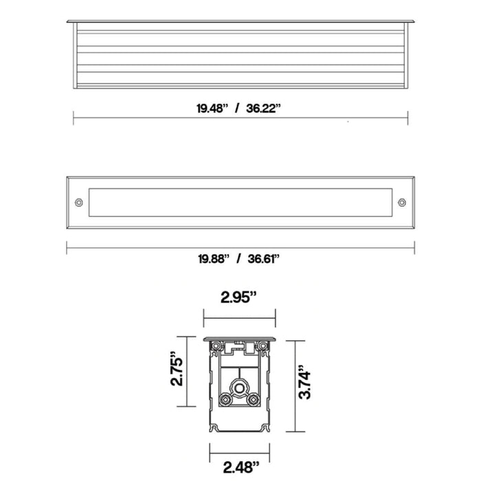Core IGU 20" LED In-Ground Linear Uplight, 0-10V dimming