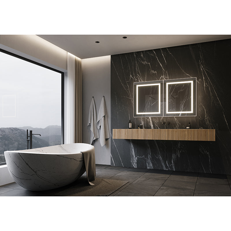 Paris Mirror Cabinet Harmony 48 x 28 Rectangle LED Illuminated Mirror Cabinets