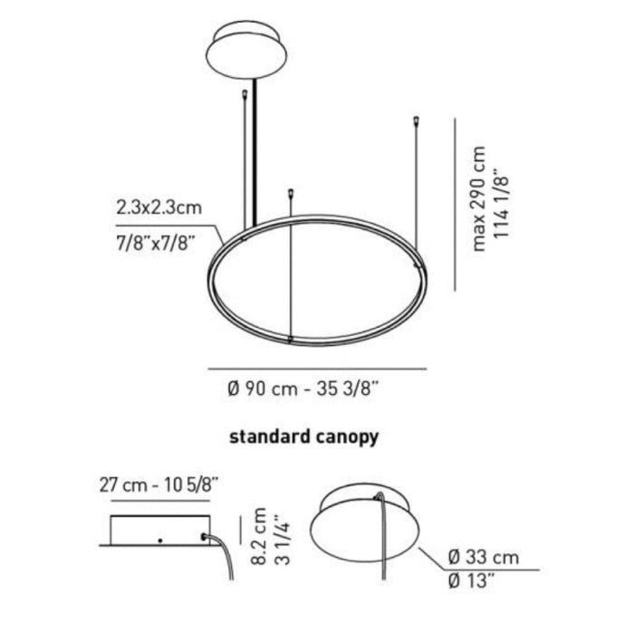 Axo USULA090 U-Light 35" LED Pendant