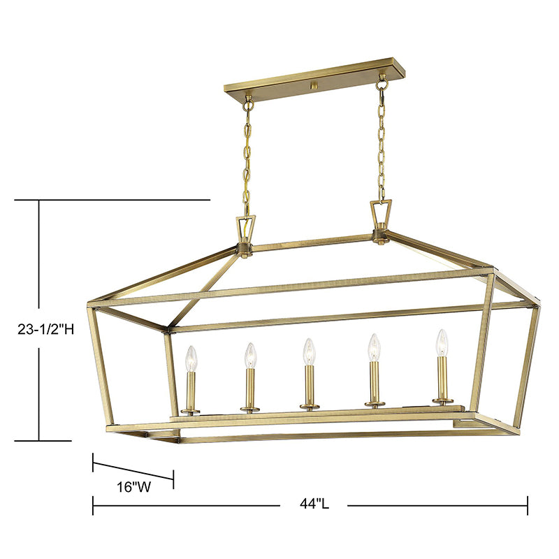Savoy House 1-324-5 Townsend 5-lt 44" Linear Chandelier