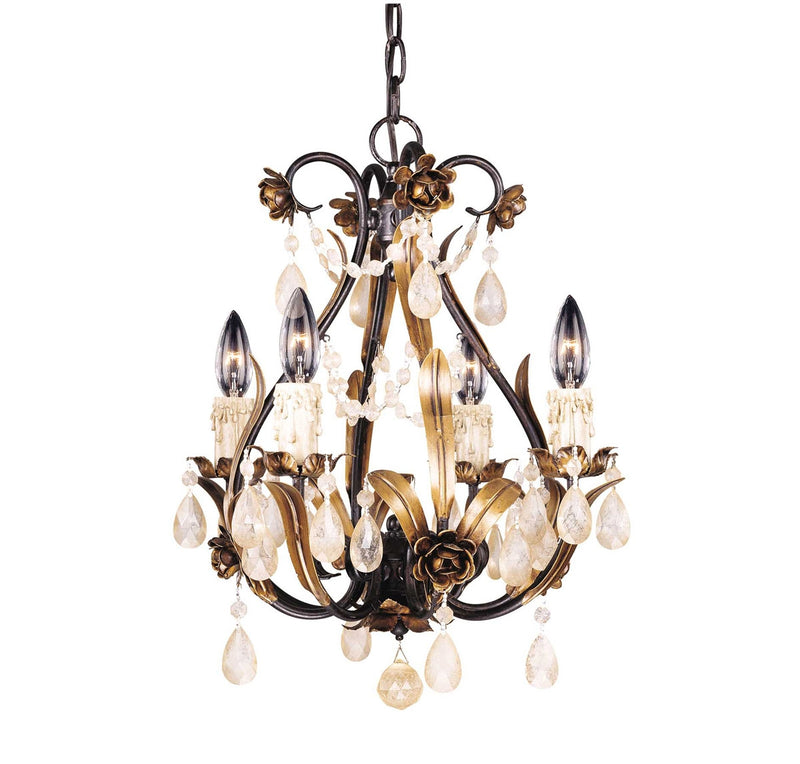 Savoy House 4-lt Mini Chandelier, Antique Copper-OPEN BOX RETURN
