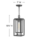 Hinkley 1002 Republic 1-lt 7" LED Outdoor Hanging Lantern