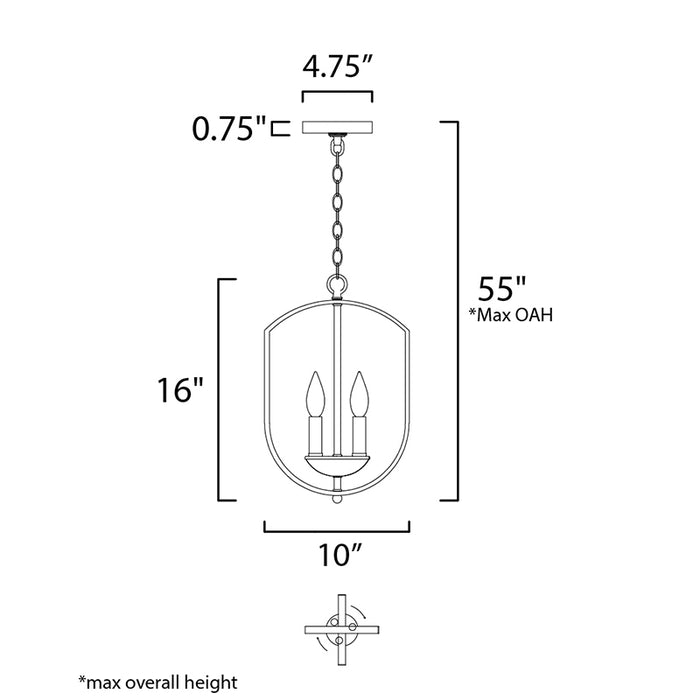 Maxim 10033 Provident 3-lt 10" Chandelier