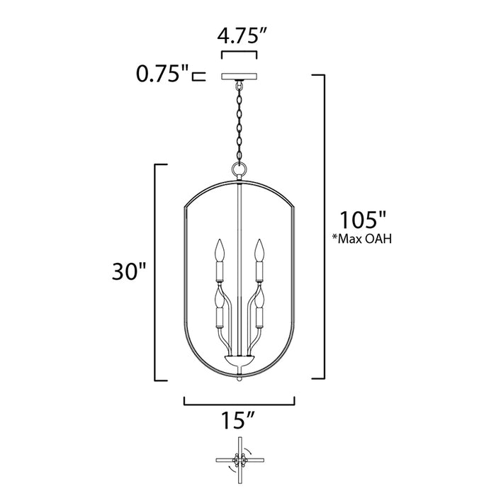 Maxim 10039 Provident 6-lt 15" Chandelier