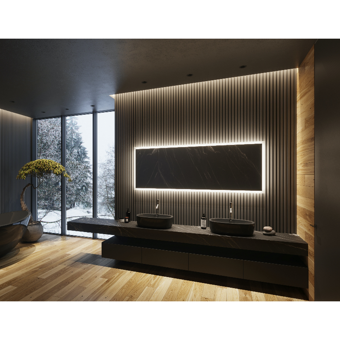 Paris Mirror Rectangle 79 x 30 LED Backlit Mirror, RGB