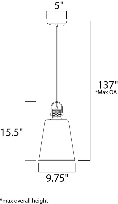 Maxim 10085 Sedona 1-lt 9.75" Pendant