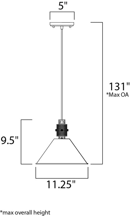 Maxim 10089 Tucson 1-lt 11.25" Pendant