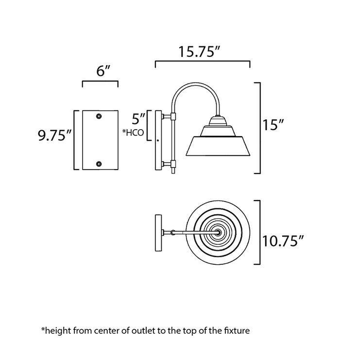 Maxim 10104 Shoreline 1-lt 11" Outdoor Wall Sconce