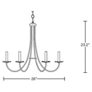 Hubbardton Forge 101160 Simple Sweep 6-lt 26" Chandelier