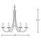 Hubbardton Forge 101160 Simple Sweep 6-lt 26" Chandelier