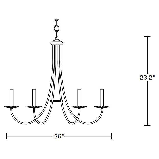 Hubbardton Forge 101160 Simple Sweep 6-lt 26" Chandelier