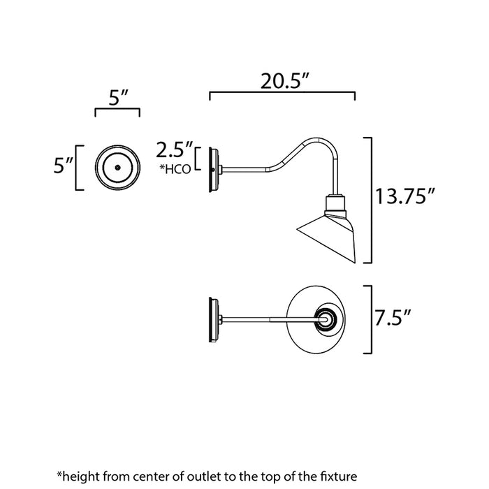 Maxim 10116 Signlite 1-lt 8" Outdoor Wall Sconce