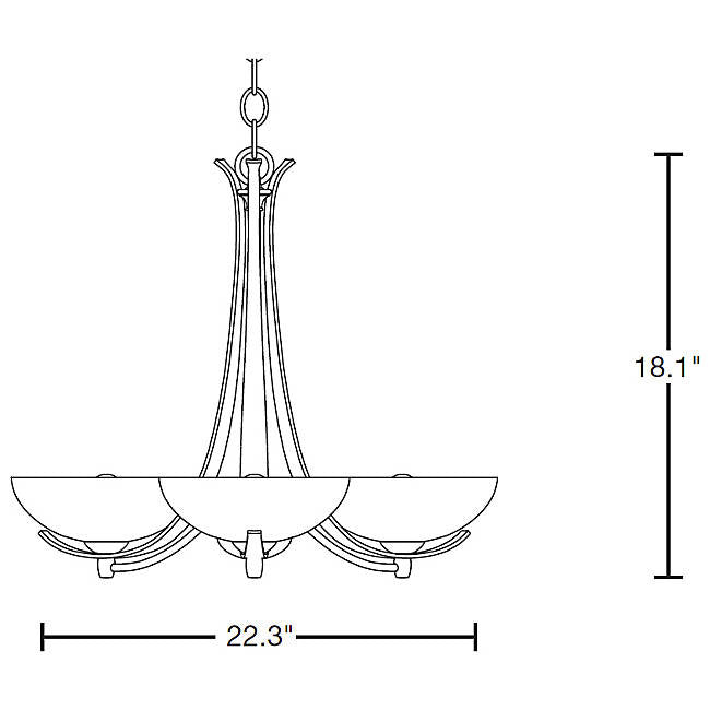 Hubbardton Forge 101260 Aegis 3-lt 22" Chandelier