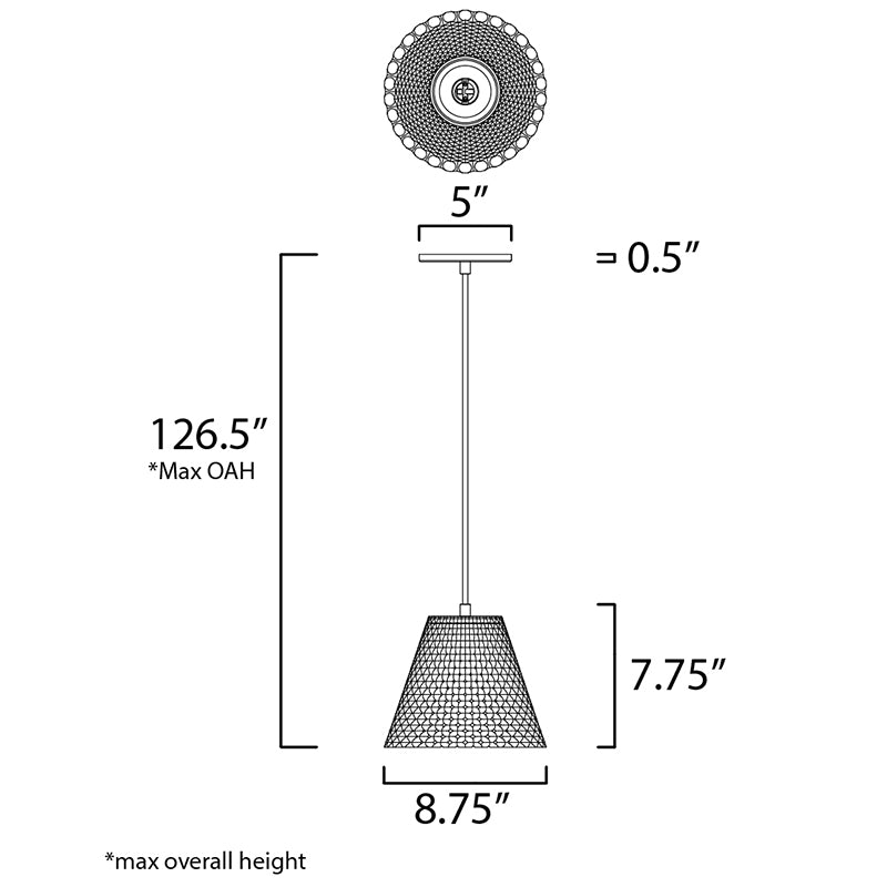 Maxim 10144 Woven 1-lt 9" Pendant