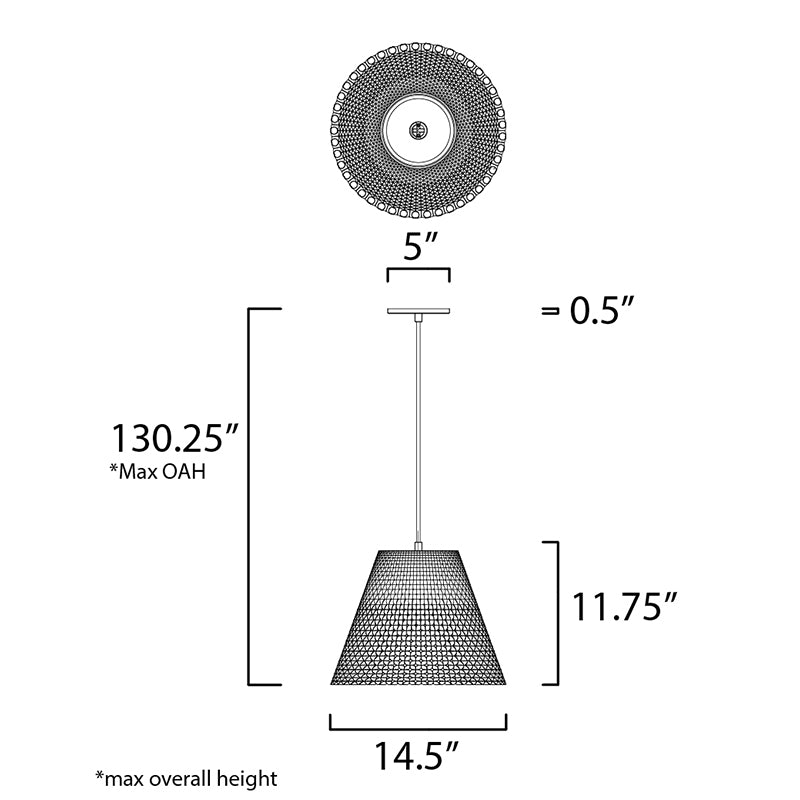 Maxim 10145 Woven 1-lt 15" Pendant