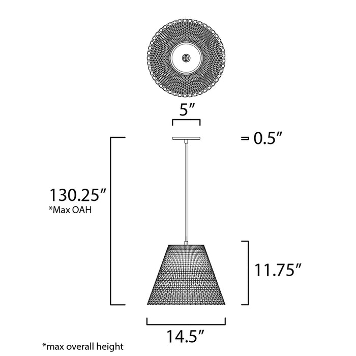 Maxim 10145 Woven 1-lt 15" Pendant