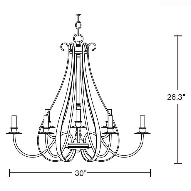 Hubbardton Forge 101469 Sweeping Taper 9-lt 30" Chandelier