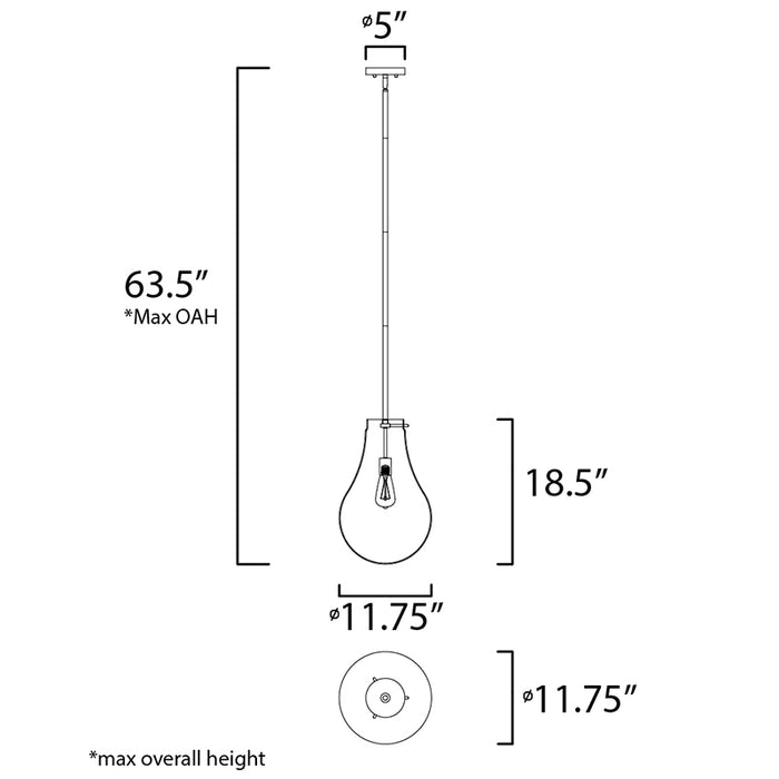 Maxim 10162 Gourd 1-lt 12" Pendant