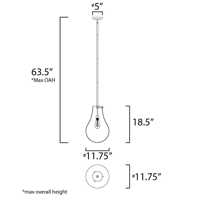 Maxim 10162 Gourd 1-lt 12" Pendant