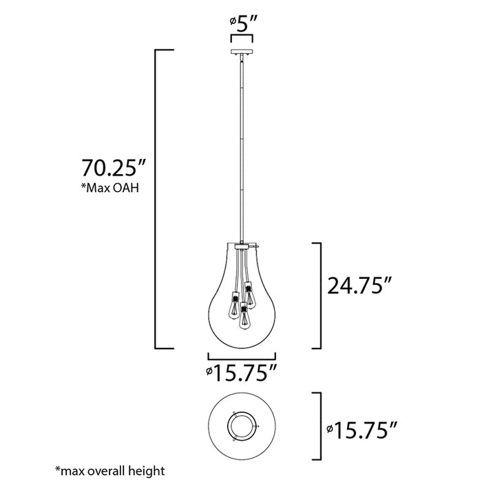 Maxim 10164 Gourd 3-lt 16" Pendant