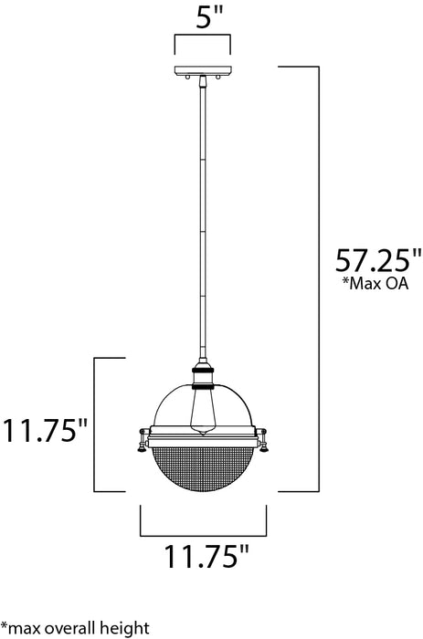 Maxim 10187 Portside 1-lt 11.75" Outdoor Pendant