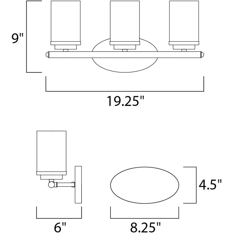 Maxim 10213 Corona 3-lt 19.25" Bath Vanity
