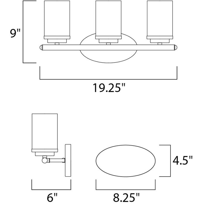 Maxim 10213 Corona 3-lt 19.25" Bath Vanity