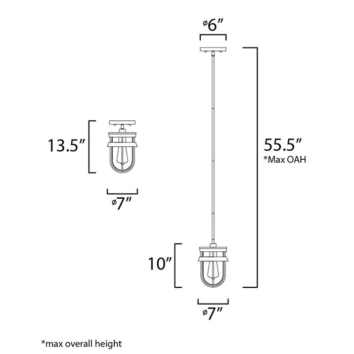 Maxim 10268 Breakwater 1-lt 7" Outdoor Pendant / Semi-Flush