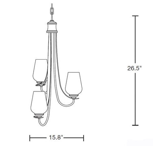 Hubbardton Forge 103033 Flora 3-lt 16" Chandelier