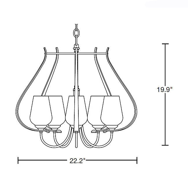 Hubbardton Forge 103045 Flora 5-lt 22" Chandelier