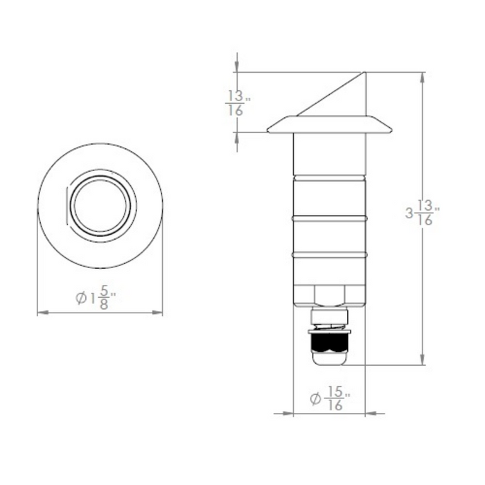 WAC 1031 1" LED Inground Recessed Round Shroud