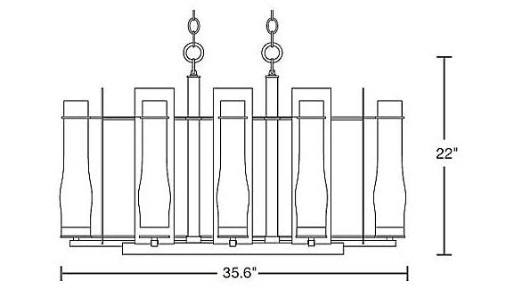 Hubbardton Forge 103285 New Town Large 8-lt 36" Chandelier