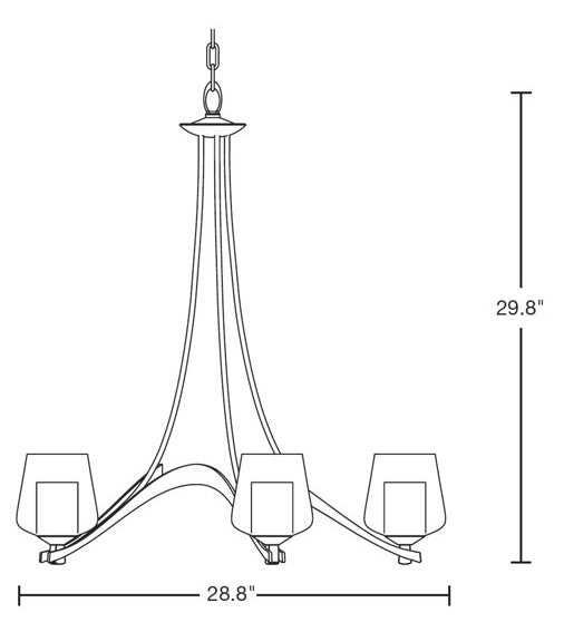 Hubbardton Forge 104115 Ribbon 5-lt 30" Chandelier