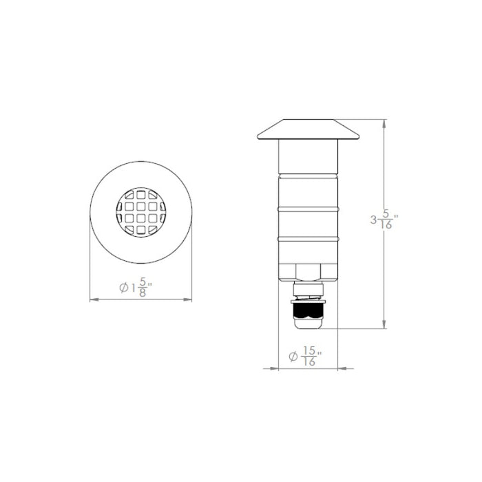 WAC 1041 1" LED Inground Recessed Round Louver