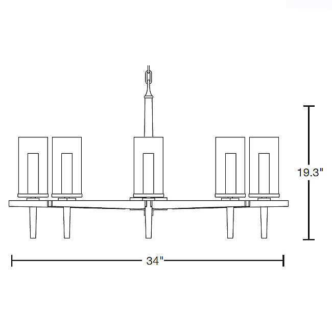 Hubbardton Forge 104305 Constellation 8-lt 34" Chandelier