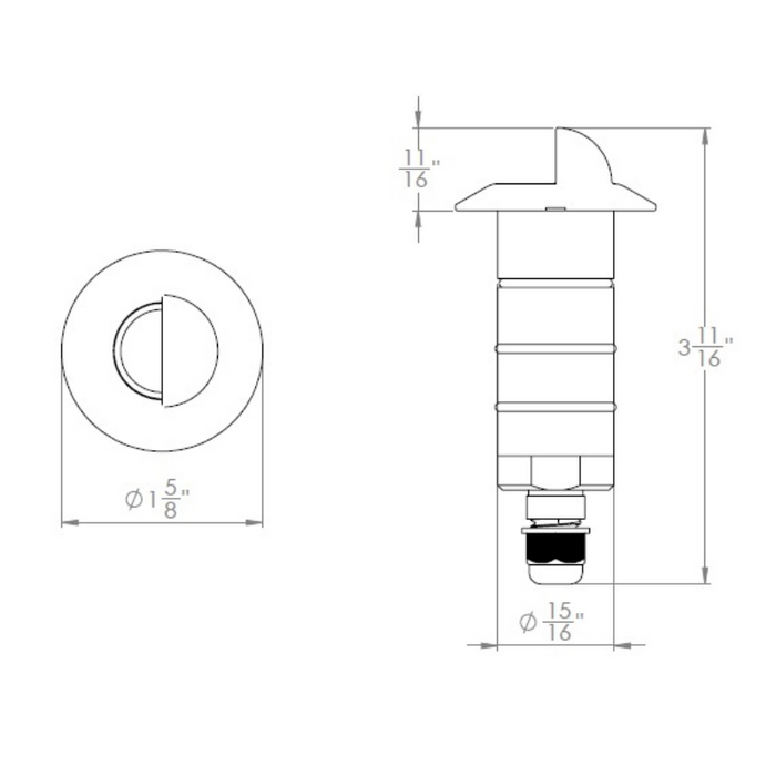 WAC 1061 1" LED Inground Recessed Round Scoop