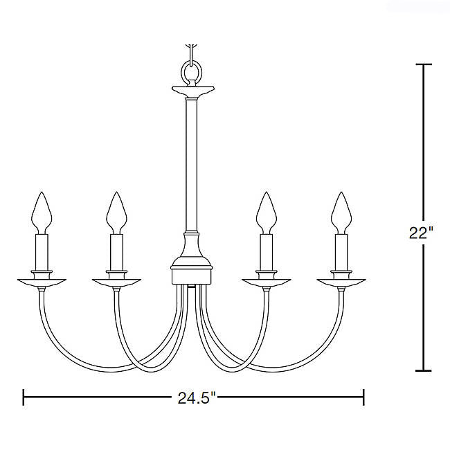 Hubbardton Forge 107060 Simple Lines 6-lt 25" Chandelier