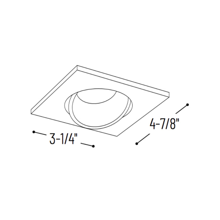 Nora NIO-4SC/10 4" Iolite Square Adjustable Cone Reflector Trim - 1000 Lumens