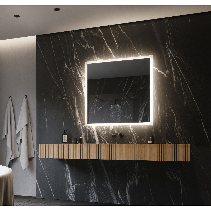 Paris Mirror Rectangle 36 x 36 Square LED Illuminated Mirror, RGBW