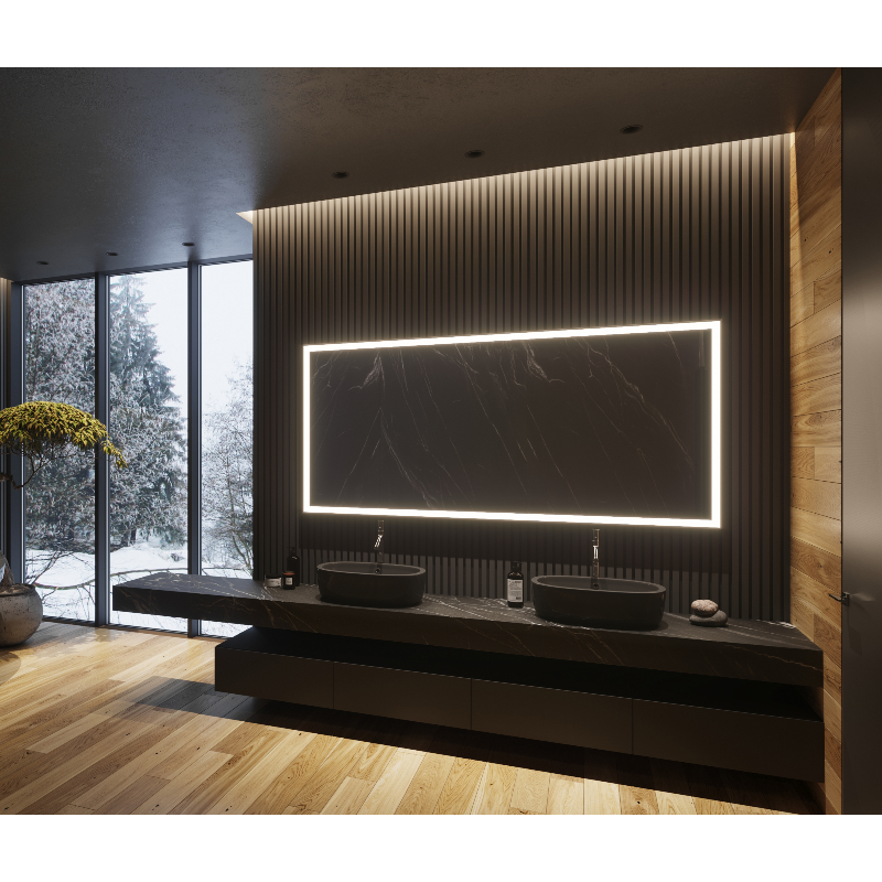 Paris Mirror Galaxy 85 x 40 Rectangle LED Illuminated Mirror, RGBW ...