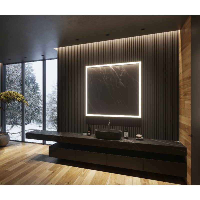 Paris Mirror Galaxy 42 x 42 Square LED Illuminated Mirror, RGBW