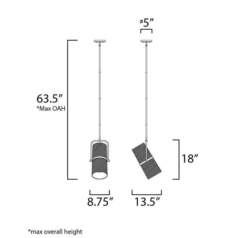 Maxim 11101 Oscar 2-lt 14" Pendant