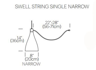 Pablo Designs Swell String Single Narrow LED Pendant