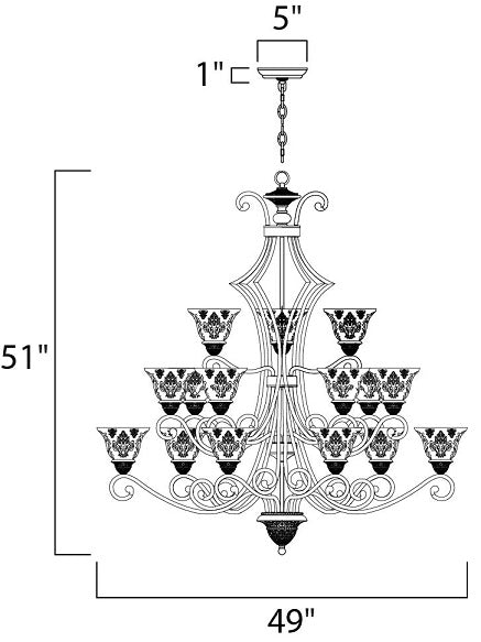 Maxim 11239 Symphony 15-lt  49" 3-Tier Chandelier