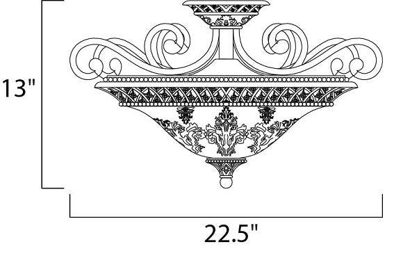 Maxim 11241 Symphony 3-lt 22.5" Semi-Flushmount