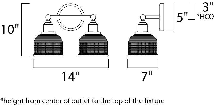 Maxim 11322 Hollow 2-lt 14" Bath Vanity