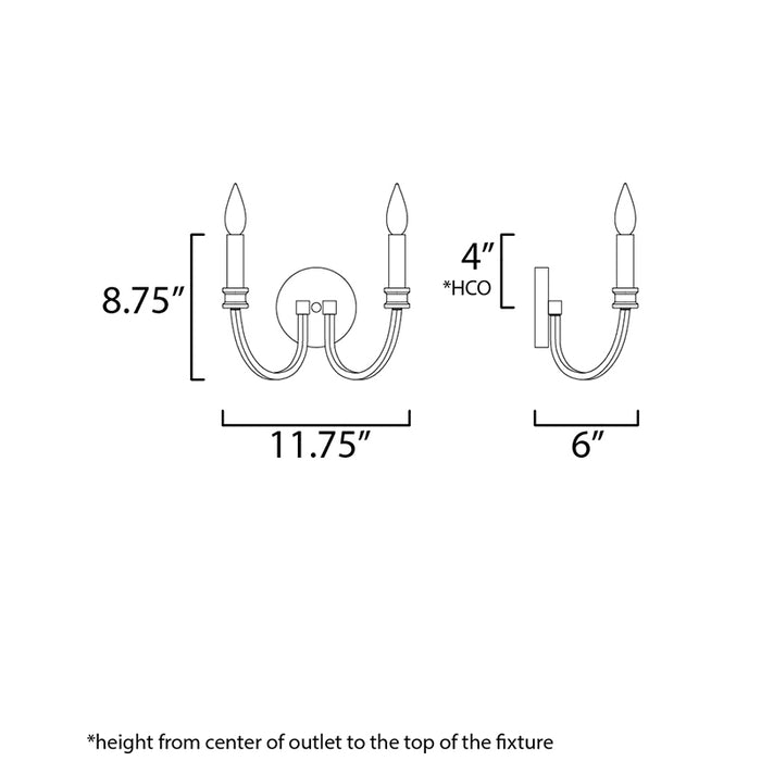 Maxim 11372 Charlton 2-lt 12" Wall Sconce