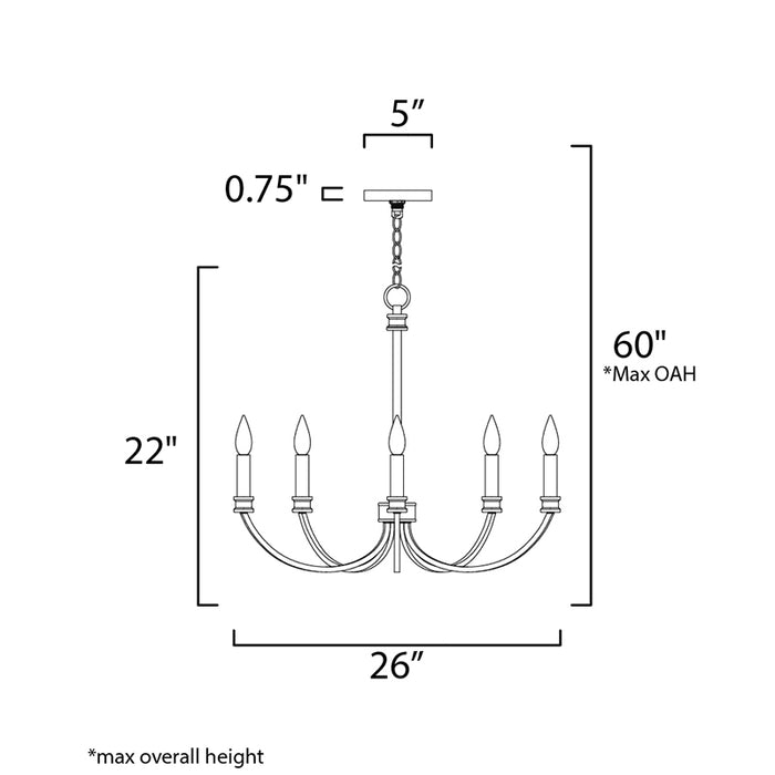 Maxim 11375 Charlton 5-lt 26" Chandelier