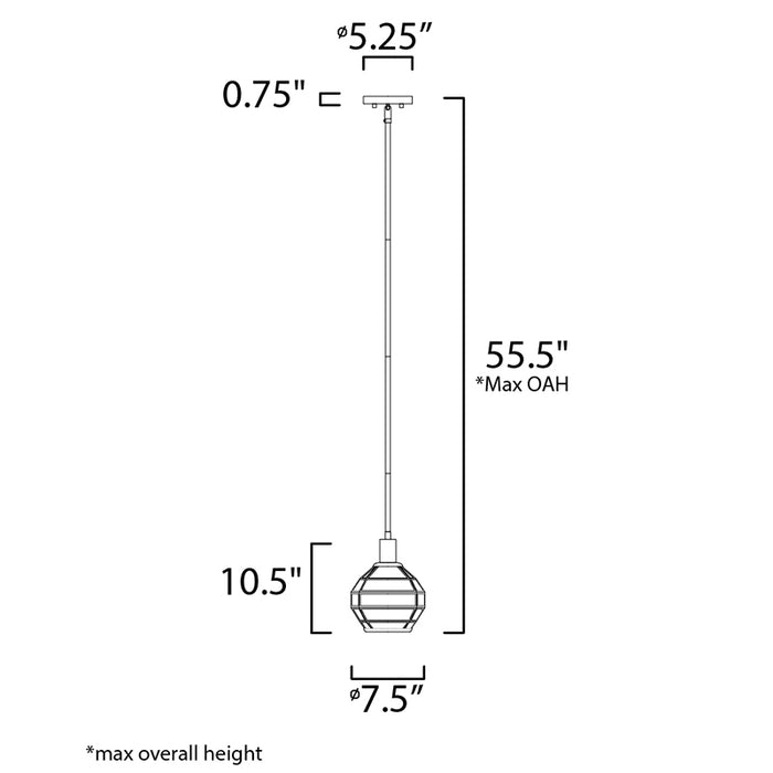 Maxim 11541 Heirloom 1-lt 8" Mini Pendant