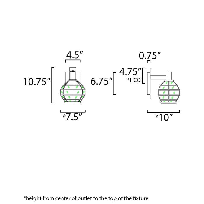 Maxim 11543 Heirloom 1-lt 8" Outdoor Wall Sconce